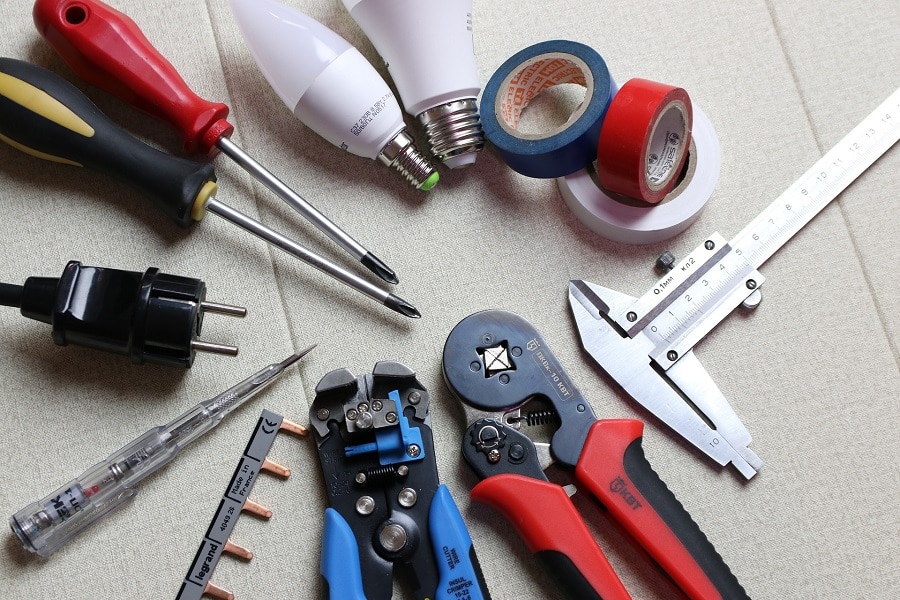 Electrical Contractor in Martin County Florida Close Up of Electrician Tools on a Table