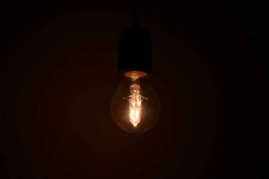 Electrical Contractor in Stuart Florida Close Up of a Single Light Bulb Turned On