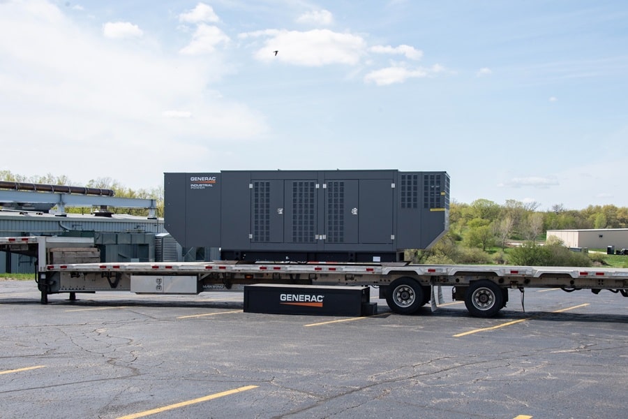 Jupiter Certified Generac Service Provider an Industrial Generac Generator on a Truck Bed