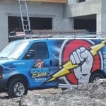 Best Palm Beach Shores Electrician Swink Van Inside of a Construction Site