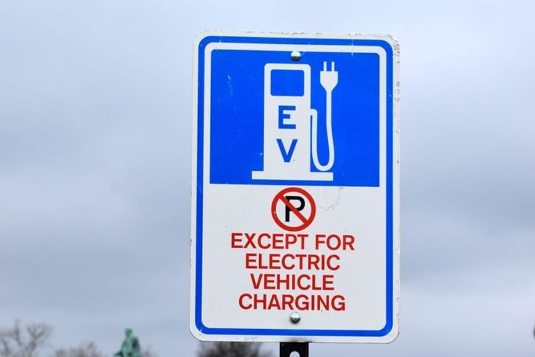 Best EV Charger Installation Electrician in Palm City Florida a Parking Sign for an EV Charging Spot Only