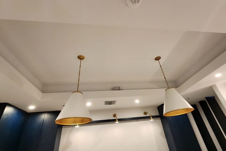 Best Electrician Near Me in Loxahatchee Groves Florida Two Lights Hanging From a Remodeled Room
