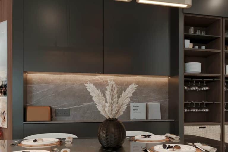 Best Under Cabinet Lighting Electrician in West Palm Beach a Modern Black and White Kitchen with Under Cabinet Lighting