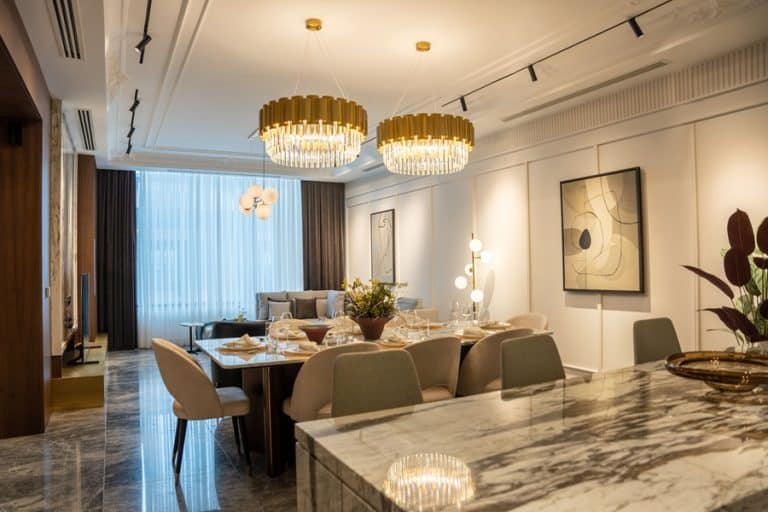Best Chandelier Installation Electrician in Palm City Florida a Dining Room with Two Chandeliers