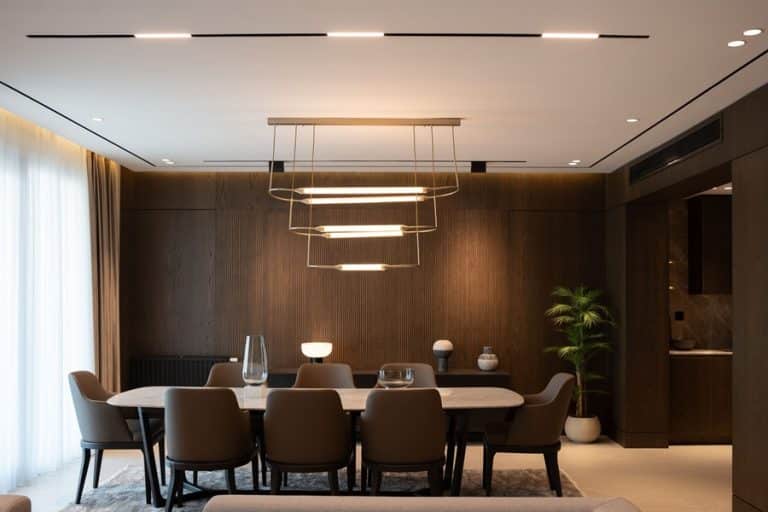 Best Chandelier Installation Electrician in Wellington Florida a Modern Chandelier Hanging Above a Dining Room Table