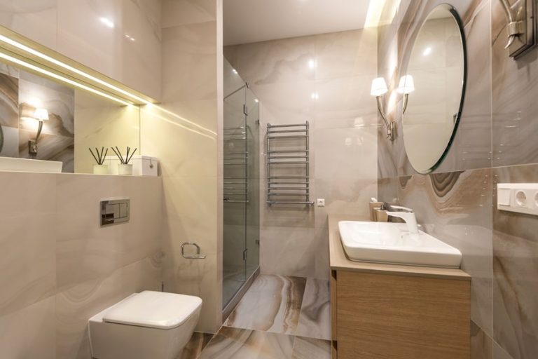 Best Electrical Contractor in Wellington a Bathroom with Modern Lighting